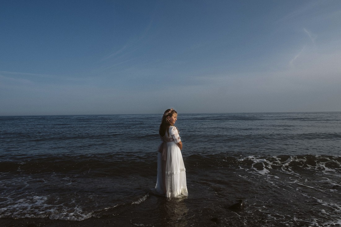 Fotografías de post comunión en la playa