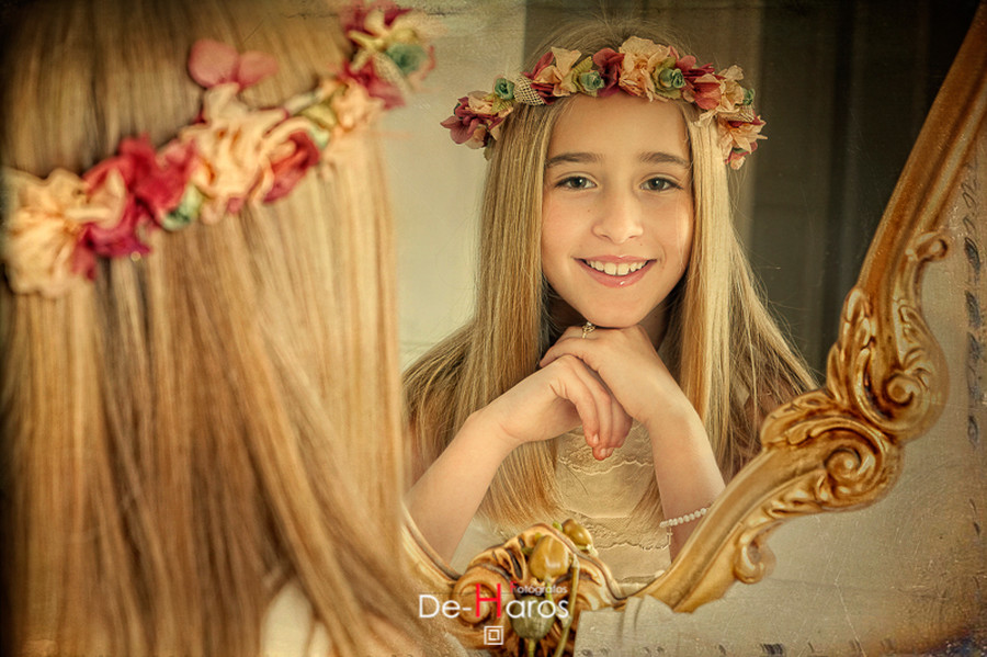 Sesión de fotos de comunión.